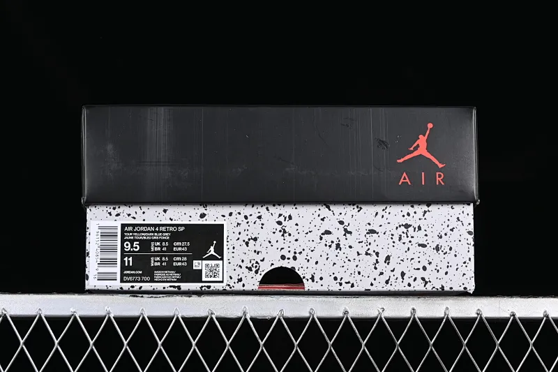 All categories Air Jordan Jordan series basketball shoes Air Jordan 4 Air Jordan 4 Retro "Bred Reimagined" AJ4 Joe 4 fluorescent yellow tennis felt upper DV6773-700